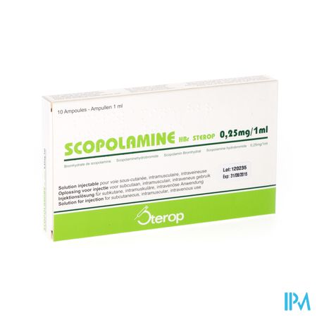 Scopolamine Hbr Amp 10x0,25mg/1ml