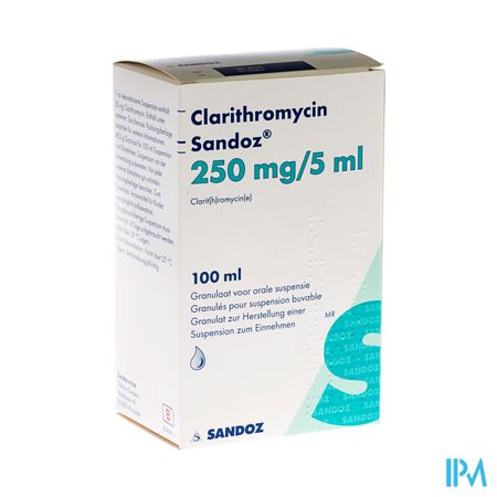 Clarithromycin Sandoz Gran Susp Or 100ml 250mg/5ml 2