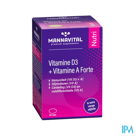 Mannavital Vitamine D3 + Vitamine A Forte Caps 90