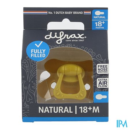 Difrax Fopspeen Natural 18m+ Uni/pure Assorti 1