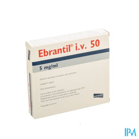 Ebrantil IV 50 5 mg/ml sol. inj./perf. i.v. amp. 5 x 10 ml