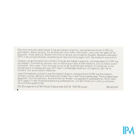 Perindopril EG 5Mg Comp Pell 30 1
