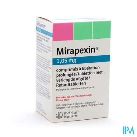 Mirapexin Pr 1,05mg Comp Verlengde Afgifte 100