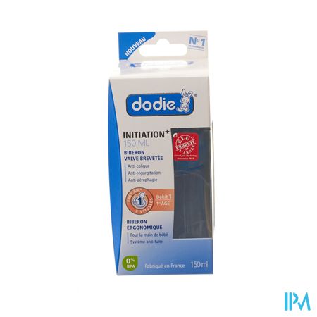 Dodie Zuigfles Iniiation+ Speen 1 Gat Blauw 150ml