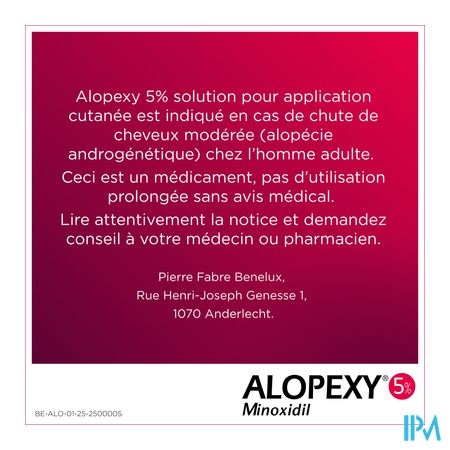 Alopexy 50mg/ml Sol Application Cutanee Fl 3x60ml 3