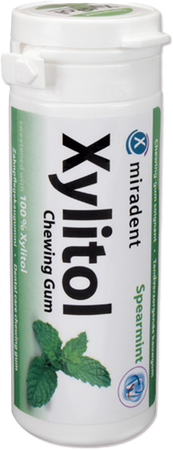 Miradent Kauwgom Xylitol Groene Munt Z/suiker 30 1