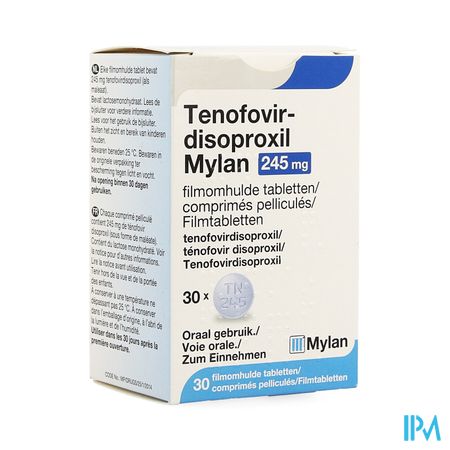 Tenofovir Disoproxil Mylan 245mg Comp Pell 30