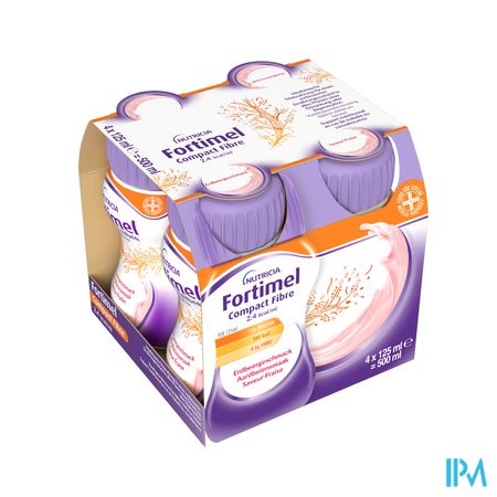Fortimel Compact Fiber 2.4kcal Aardbei 4x125ml 4