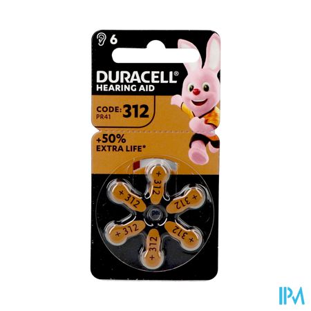 Duracell Easytab Pile Auditive Da312 6 Brun