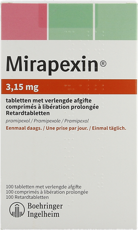 Mirapexin 3,15mg Abacus Verlengde Afgifte Comp 100 1