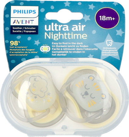 Philips Avent Fopspeen +18m Air Night Neutraal 2 1