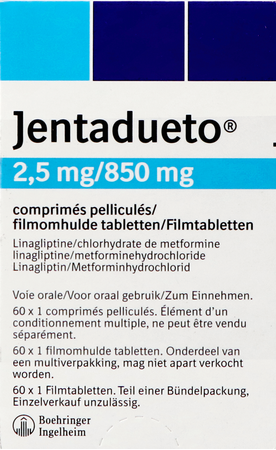 Jentadueto 2,5mg/ 850mg Comp Pell 180(2x90) 2
