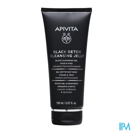 Apivita Black Cleansing Gel Face & Eyes Tube 150ml 1