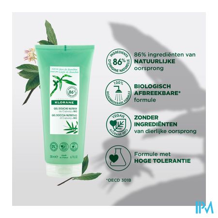 Klorane Lichaam Douchegel Seve Bamboe 200ml Nf 11