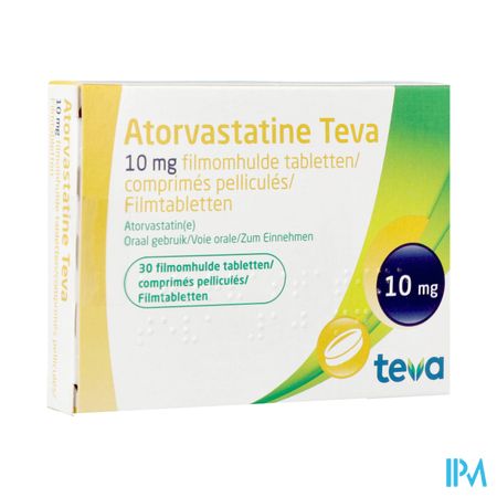 Atorvastatine Teva 10mg Filmomh Tabl 30 X 10mg