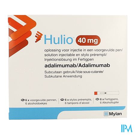 Hulio 40mg Opl Inj 50mg/ml Voorgev.pen 6 X 0,8ml 1