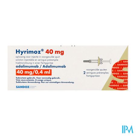 Hyrimoz 40mg Opl Inj 40mg/0,4ml Voorgev. Spuit 2 3
