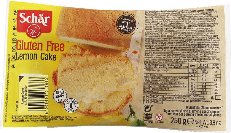 Schar Cake Citroen 250g Revogan 1