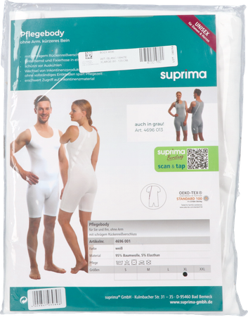 Suprima 4696 Body Z/mouw + Rugrits Wit Xl 1