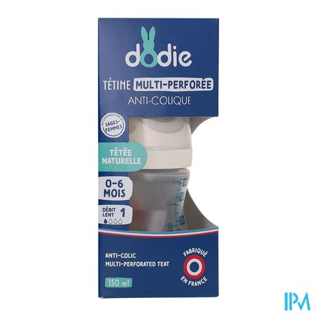Dodie Zuigfles A/colic Speen&ring Roze +0m 150ml 1
