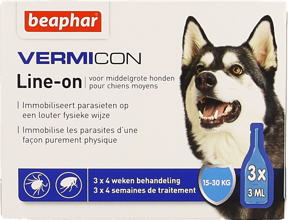 Beaphar Vermicon Line-on Chien Moyen 3x3ml 1