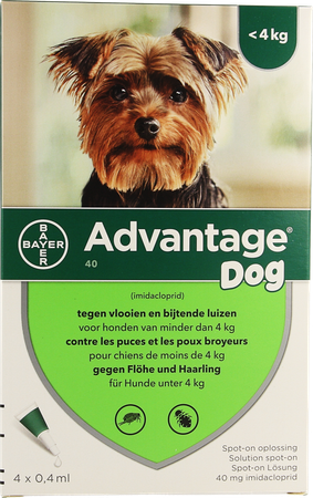 Advantage 40 Honden <4kg 4x0,4ml 2