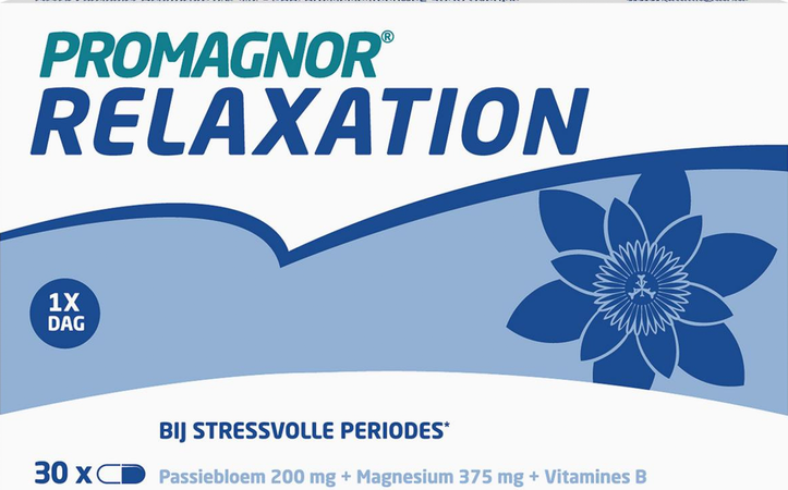 Promagnor Relaxation: Magnésium 350mg & Passiflore 200mg & Vitamine B 4mg (30 caps) 1