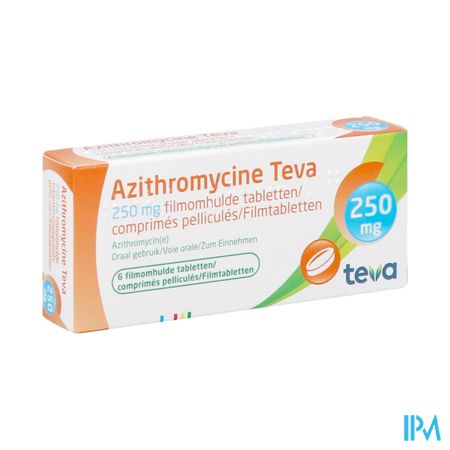 Azithromycine 250mg Teva Tabl Omhulde 6x250 mg