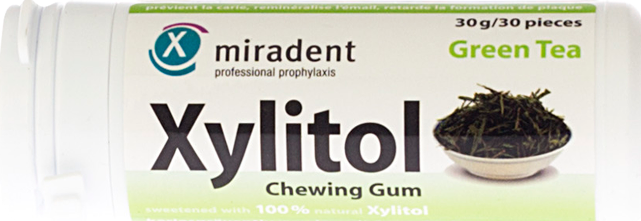 Miradent Kauwgom Xylitol Groene Thee Z/suiker 30 5