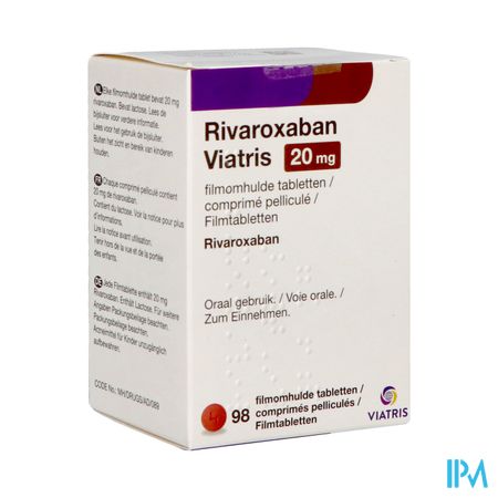 Rivaroxaban Viatris 20mg Comp Pell 98