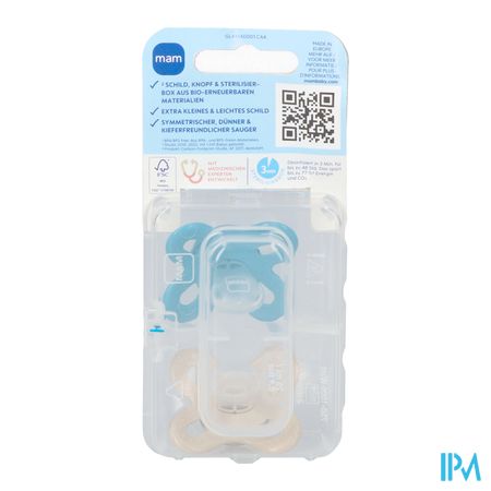 Mam Original Start Sucette Silic. Pure 0-2m Bleu 2 3