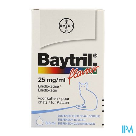 Baytril Flavour 25mg/ml Oral Susp Chat 8,5ml 2