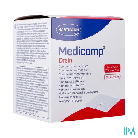 Medicomp Drain 7,5x7,5cm6pl St25x2 P/s