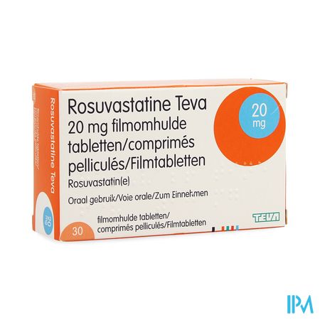 Rosuvastatine Teva 20mg Filmomh Tabl 30