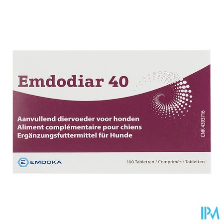 Emdodiar 40 Aanvullend Diervoed. Hond Comp 100 1