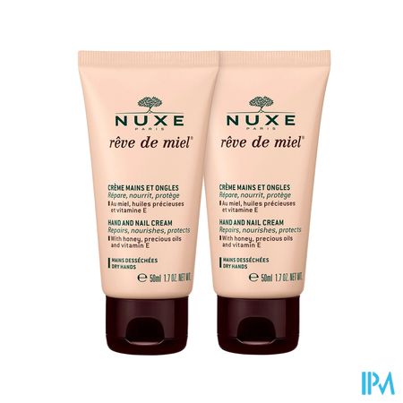 Nuxe Reve De Miel Creme Mains Ongles Tube 2x50ml