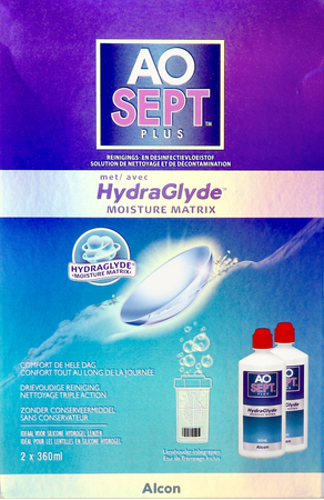 Aosept Plus Hydraglyde 2x360ml + 2 Lenscases 5