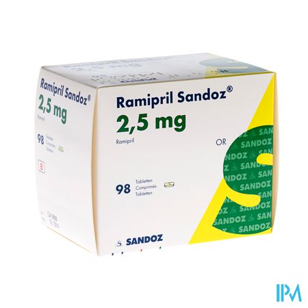 Ramipril Sandoz 2,5mg Tabl 98 X 2,5mg