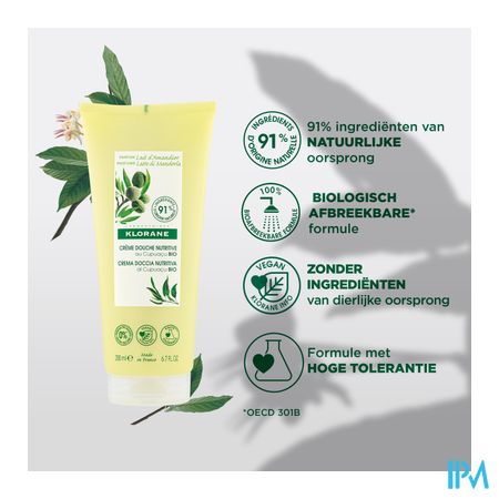Klorane Lichaam Douchecr Amandelmelk 200ml 5