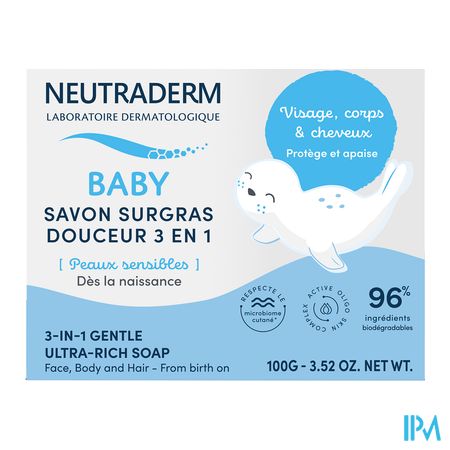 Neutraderm Zachte Zeep Overvet 3in1 100g 1