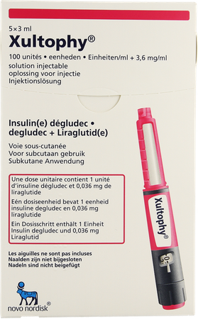 Xultophy 100u/ml+opl 3,6mg/ml Voorgev.pen 5x3ml 1