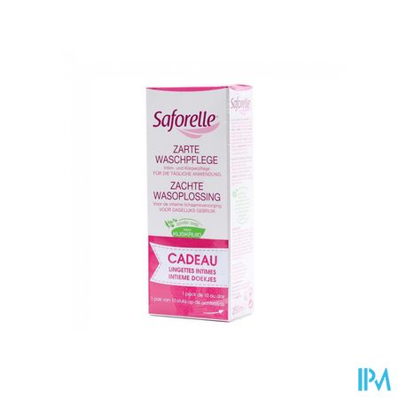 Saforelle Zachte Wasoplos. 250ml +intiem. Doek. 10