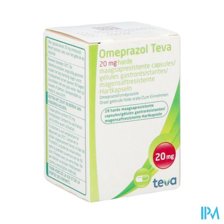 Omeprazol Teva 20mg Caps Maagsapresis Hard Pot 28