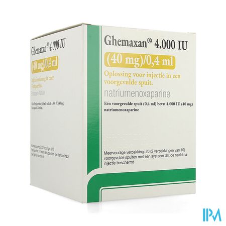 Ghemaxan 4.000ie 40mg/0,4ml Voorg.sp. 20+nldbesc