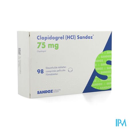 Clopidogrel Hcl Sandoz Comp Pell 98 X 75mg