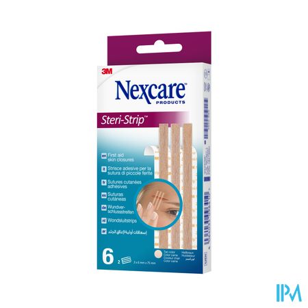 Nexcare 3m Steri-strip Wondsluit. Beige 6mmx75mm 6 1