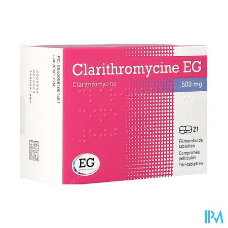 Clarithromycine EG Tabl 21X500Mg