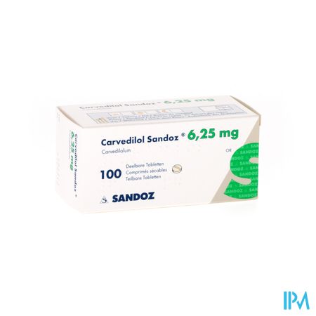 Carvedilol Sandoz Comp 100 X 6,25mg 1