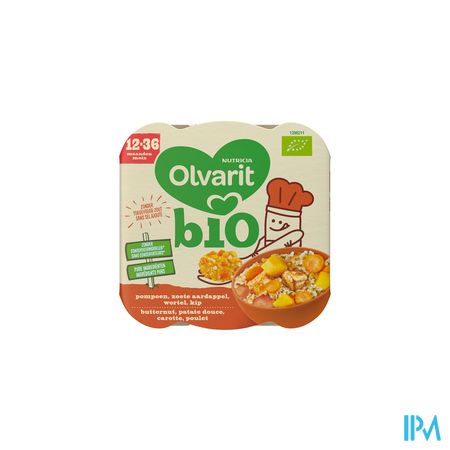 Olvarit Bio 12-36m Buttern.pat.douce Carot. Poulet