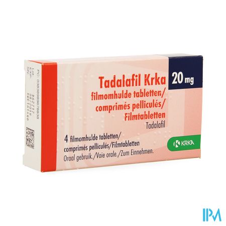 Tadalafil Krka Filmomh Tabl 4 X 20mg